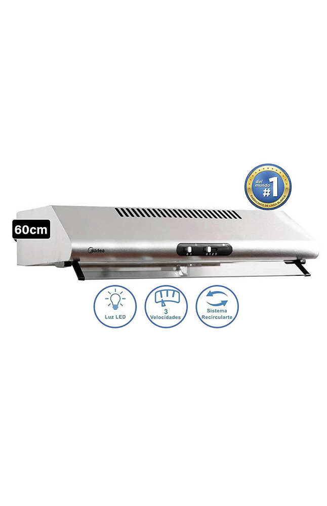 Tiendas EFE Campana extractora midea 60cm 3 velocidades inox oferta