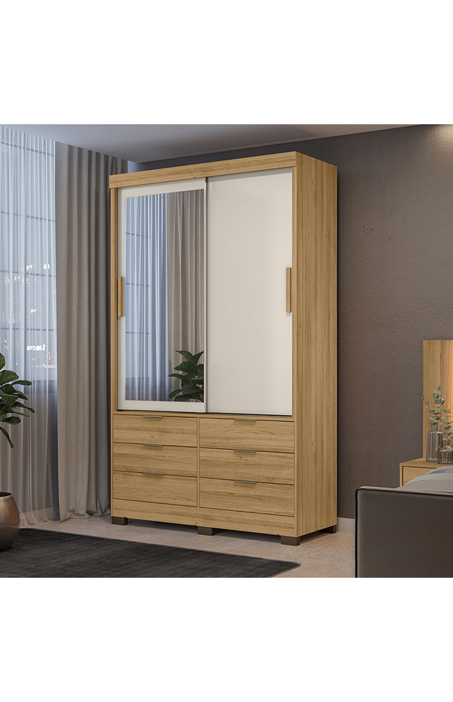 Tiendas EFE Ropero pazart espejo flex lucca 2 puertas miel oferta