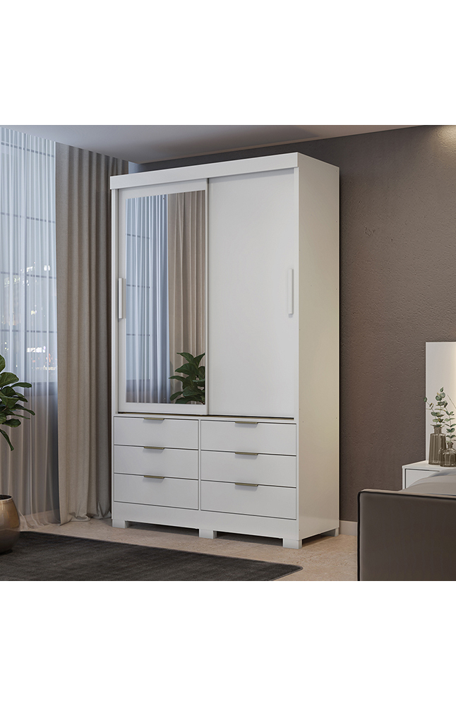 Tiendas EFE Ropero pazart espejo flex lucca 2 puertas blanco oferta