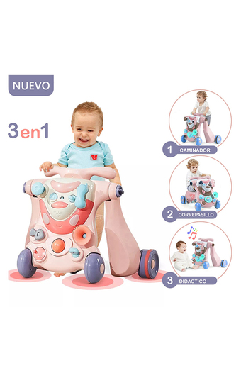Tiendas EFE Caminador musical multifunción 3 en 1 baby world rosado oferta