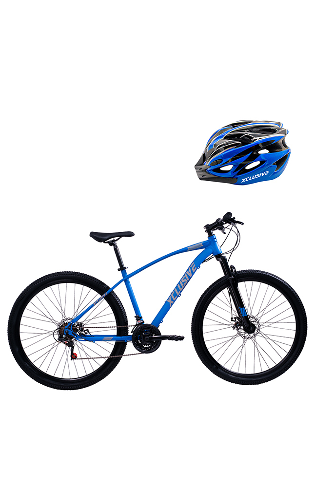 Tiendas EFE Bicicleta xclusive acero aro 29 azul + casco azul l oferta