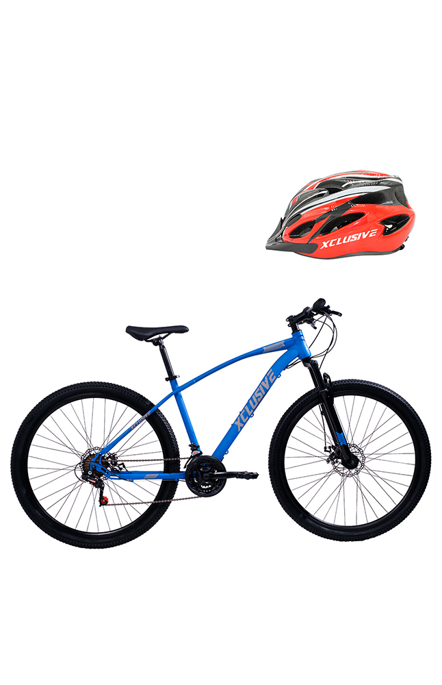 Tiendas EFE Bicicleta xclusive acero aro 29 azul + casco rojo l oferta