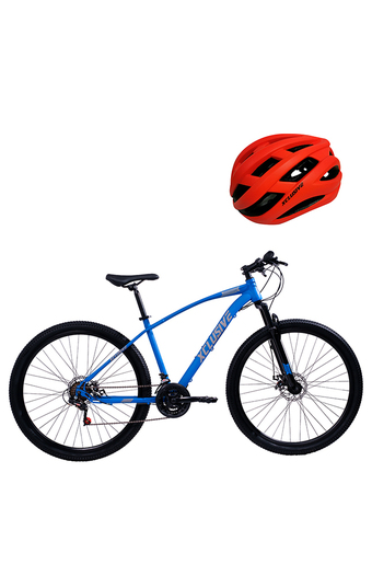 Tiendas EFE Bicicleta xclusive acero aro 29 azul + casco mtb rojo m oferta