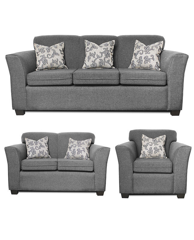 Tiendas EFE Juego de sala casabella 3-2-1 alexa plomo oferta