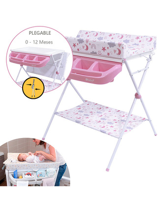 Tiendas EFE Bañera cambiador ebaby maxi 830-1 rosado oferta