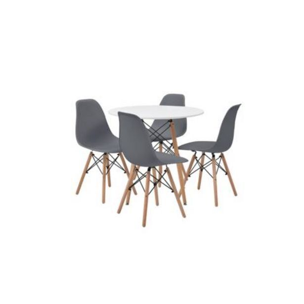 Linio Juego de comedor mesa circular 4 sillas eames oferta