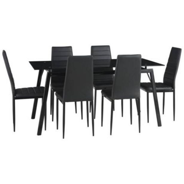 Linio Juego de comedor 6 sillas dartagnan negro oferta