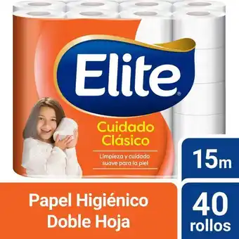 Metro Papel higiénico doble hoja elite cuidado clásico 40un oferta