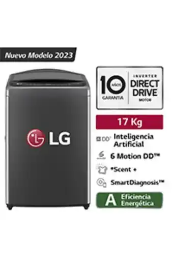 La Curacao Lavadora lg carga superior ai dd 17kg wt17bv6 negro claro oferta