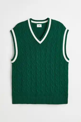 H&M Chaleco tejido en punto trenzado relaxed fit oferta