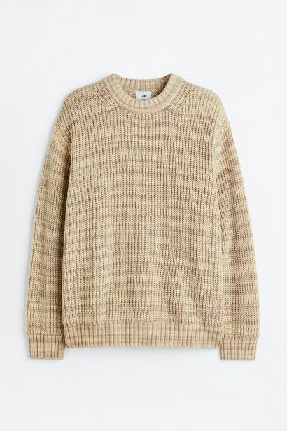 H&M Chompa tejida en punto acanalado relaxed fit oferta
