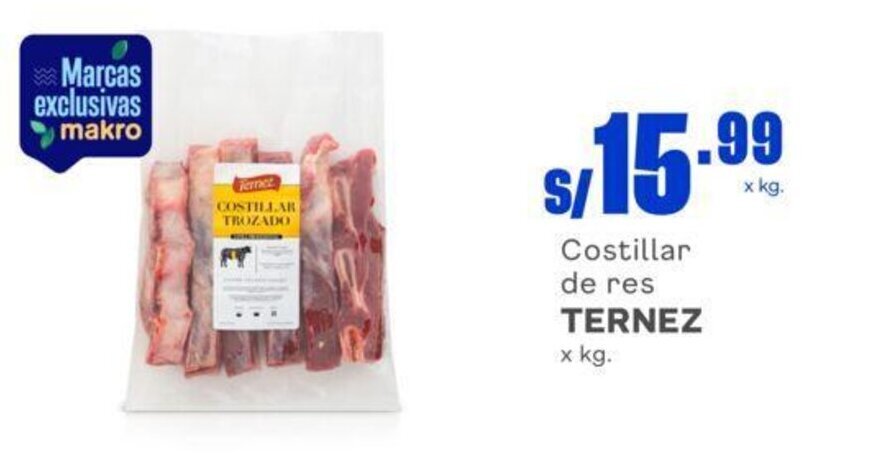 Makro Costillar de res TERNEZ x kg. oferta