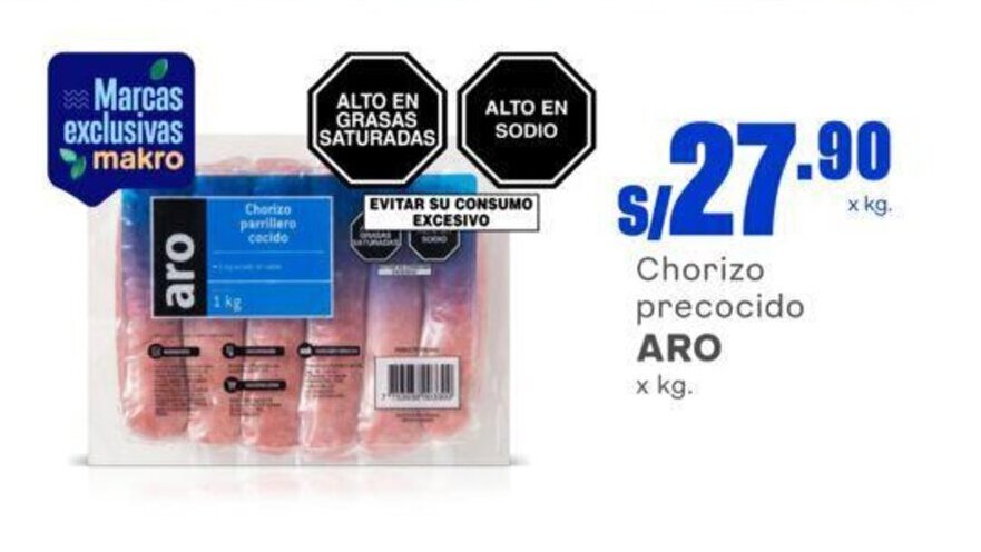 Makro Chorizo precocido ARO x kg. oferta