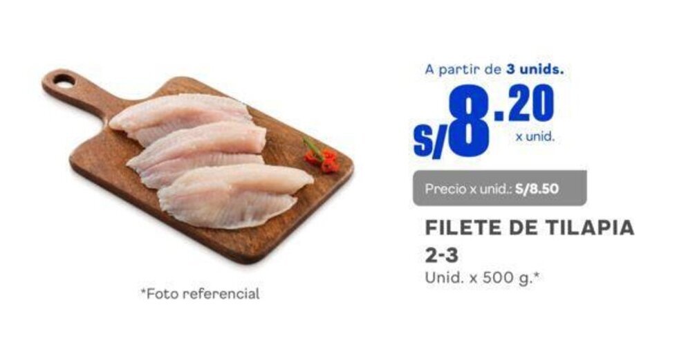 Makro FILETE DE TILAPIA 2-3 Unid. x 500 g. oferta