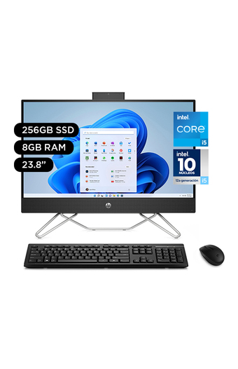 All in one hp 23.8 windows 11 intel core i5 1235u 8gb 256gb ssd 24-cb1006la