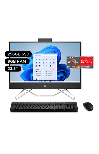 Tiendas EFE All in one hp 23.8 windows 11 amd ryzen 3 5300u 8gb 256gb ssd 24-cb0008la oferta