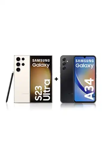Tiendas EFE Celular samsung s23 ultra 8gb 256gb 6.8 crema + celular samsung galaxy a34 5g negro oferta