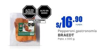 Makro Pepperoni gastronomía BRAEDT Pqte. x 500 g. oferta