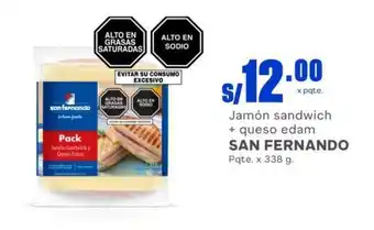 Makro Jamón sandwich + queso edam SAN FERNANDO Pqte. x 338 g. oferta