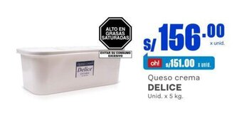 Makro Queso crema DELICE Unid. x 5 kg. oferta