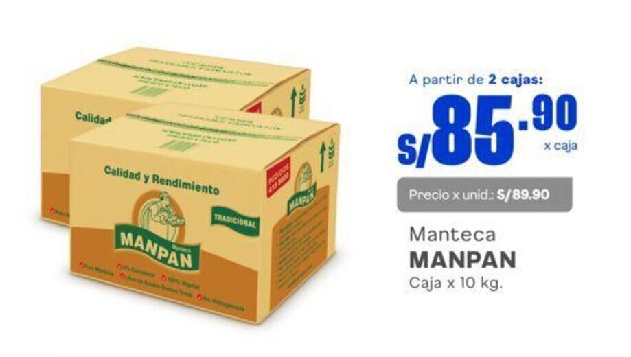 Makro Manteca MANPAN Caja x 10 kg. oferta