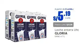 Makro Leche entera UHT GLORIA Unid. x 1 L oferta