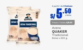 Makro Avena QUAKER Tradicional Bolsa x 500 g. oferta