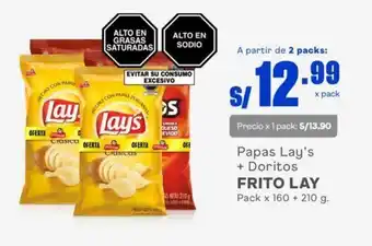 Makro Papas Lay's + Doritos FRITO LAY Pack x 160 + 210 g. oferta