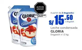 Makro Leche condensada GLORIA Doypack x 1.2 kg. oferta