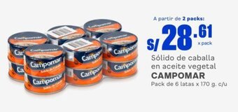 Makro Sólido de caballa en aceite vegetal CAMPOMAR Pack de 6 latas x 170 g. c/u oferta