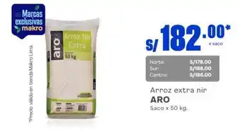 Makro Arroz extra nir ARO Saco x 50 kg. oferta