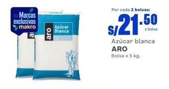 Makro Azúcar blanca ARO Bolsa x 5 kg. oferta