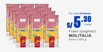 Makro Fideo spaghetti MOLITALIA Bolsa x 950 g. oferta