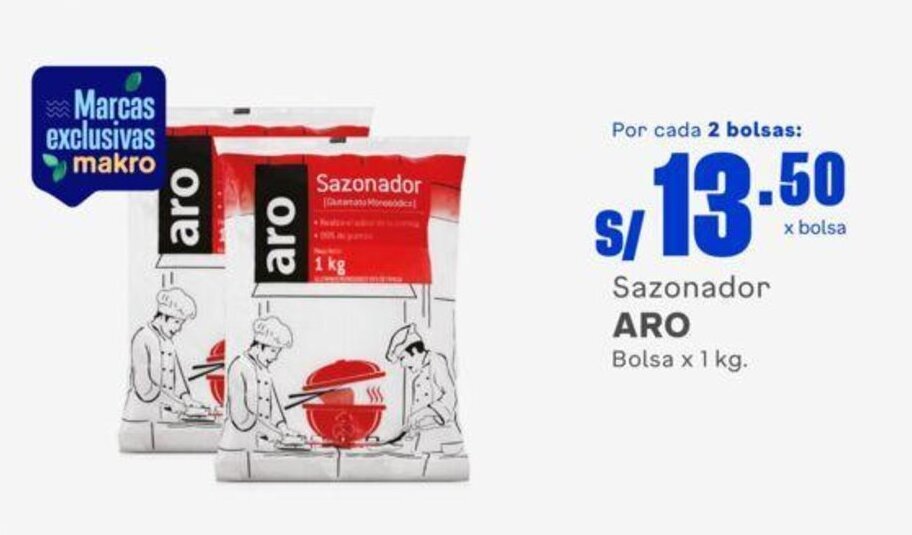 Makro Sazonador ARO Bolsa x 1 kg. oferta