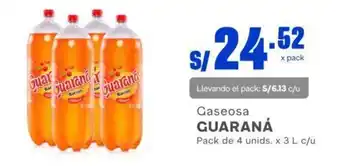 Makro Gaseosa GUARANÁ Pack de 4 unids. x 3 L c/u oferta