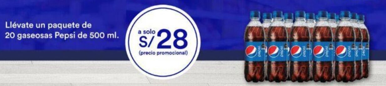 Makro Llévate un paquete de 20 gaseosas Pepsi de 500 ml. oferta