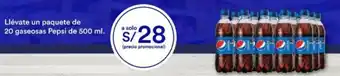 Makro Llévate un paquete de 20 gaseosas Pepsi de 500 ml. oferta