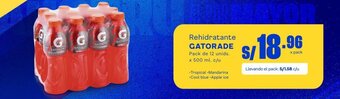 Makro Rehidratante GATORADE Pack de 12 unids. x 500 ml. c/u oferta