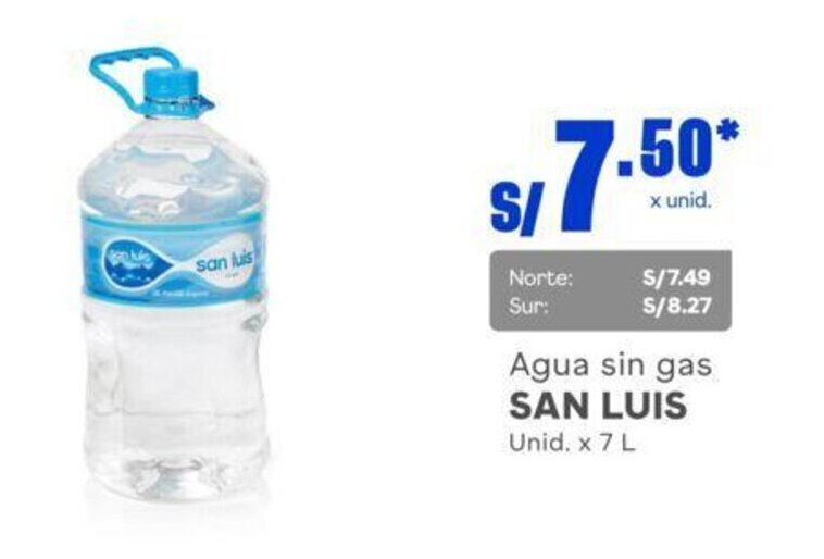 Makro Agua sin gas SAN LUIS Unid. x 7 L oferta