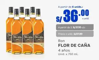 Makro Ron FLOR DE CAÑA 4 años Unid. x 750 ml. oferta
