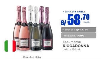 Makro Espumante RICCADONNA Unid. x 750 ml. oferta