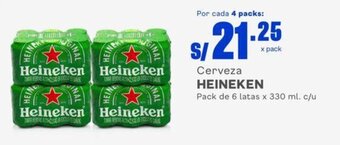 Makro Cerveza HEINEKEN Pack de 6 latas x 330 ml. c/u oferta