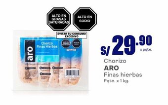 Makro Chorizo ARO Finas Hierbas Pqte. x 1 kg. oferta