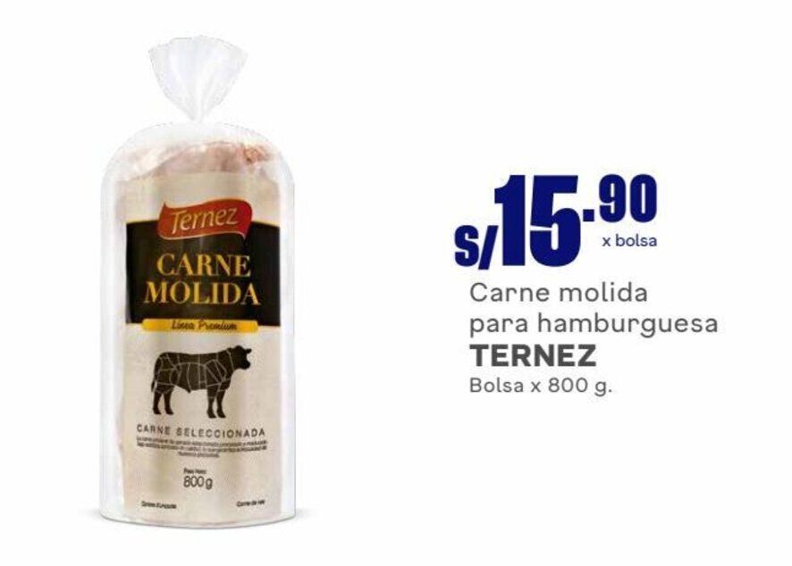 Makro Carne molida para hamburguesa TERNEZ Bolsa x 800 g. oferta