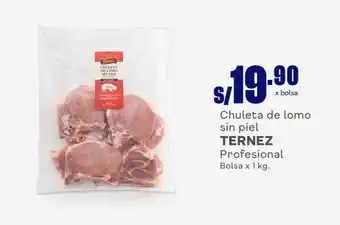 Makro Chuleta de lomo sin piel TERNEZ Profesional Bolsa x 1 kg. oferta
