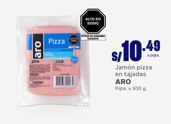 Makro Jamón pizza en tajadas ARO Pqte. x 500 g. oferta