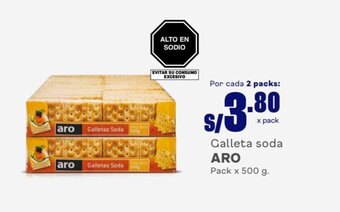 Makro Galleta soda ARO Pack x 500 g. oferta