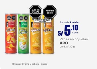 Makro Papas en hojuelas ARO Unid. x 130 g. oferta