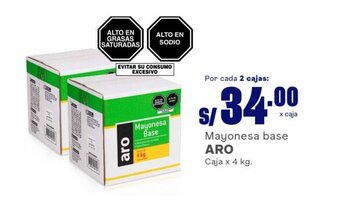 Makro Mayonesa base ARO Caja x 4 kg. oferta