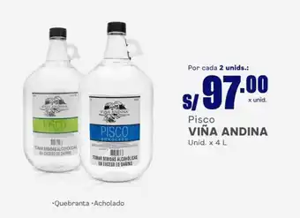 Makro Pisco VIÑA ANDINA Unid. x 4 L oferta